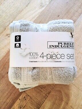 Purely Indulgent 100% Hygrocotton Towel 4 Piece Hand/Wash Cloths — Harbor Mist